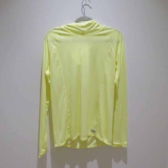 OUTDOOR RESEARCH Echo Hoodie Top in Cool Matcha Yellow Outdoor Gorpcore Layering - Picture 2 of 11